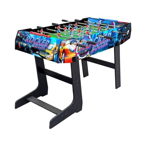 Sport1 Faltbarer Tischfußball mit Beinen, für den Innenbereich aus MDF, Maße 121 x 61 x 85 cm, Tischkicker mit 8 Schlaufen, inklusive Punktezeichen und Bällen für den Innenbereich.