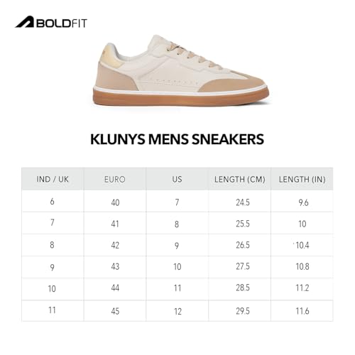 Image of Boldfit Sneakers for Men Casual Stylish Sneakers for Man with Premium PU Leather Upper, Cushioned Insole, Padded Collar, Breathable Lining & TPR Grip Sole Everyday Wear Shoes for Men Klunys