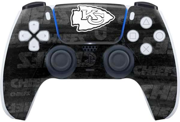 Skinit Decal Gaming Skin Compatible with PS5 Controller - Officially Licensed NFL Kansas City Chiefs Black & White Design