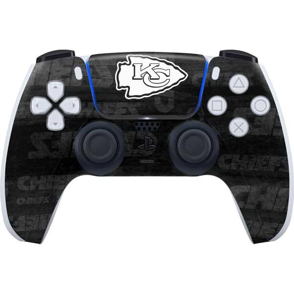 Skinit Decal Gaming Skin Compatible with PS5 Controller - Officially Licensed NFL Kansas City Chiefs Black & White Design
