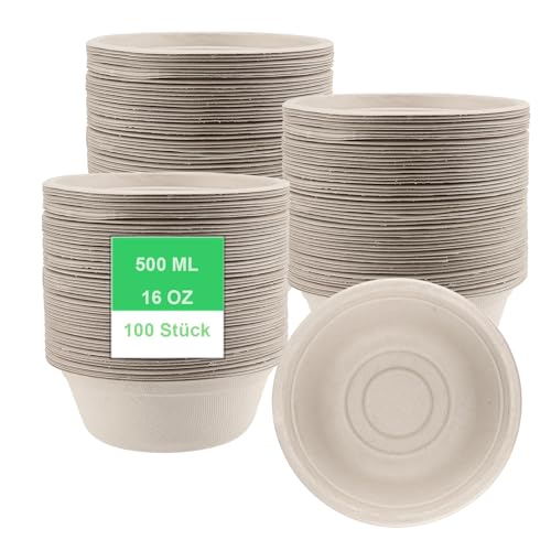 HEIYUET 100 Stück Suppenschalen Einweg 350ml