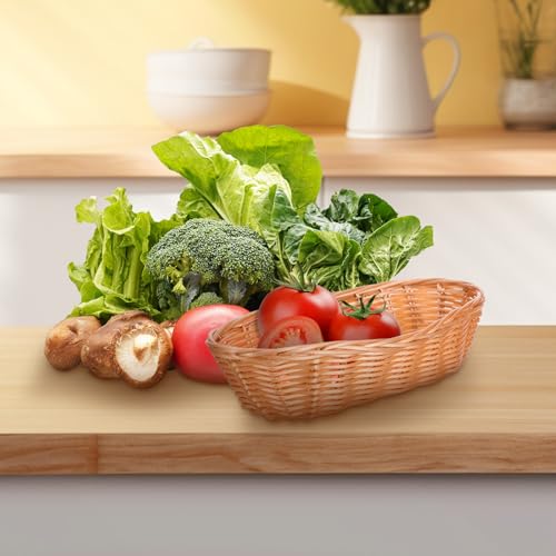 Cesta de pan tejida de plástico marrón de gran capacidad y resistente ADOCARN 7