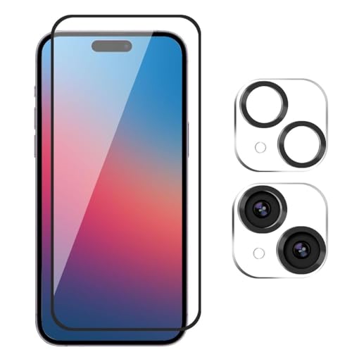 Image of Premium Tempered Glass Screen Protector with Camera Lens Protector for iPhone 15 - [2-Pack] Ultra-Clear, Anti-Scratch, Easy Installation
