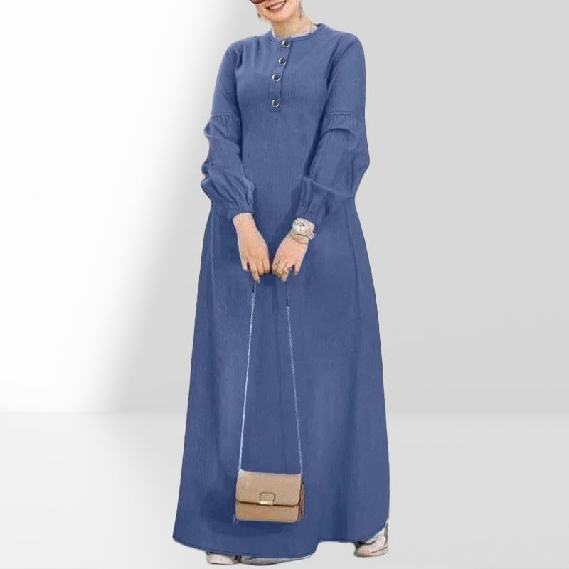 Robe longue style musulman Moyen-Orient manches longues fluide - 3