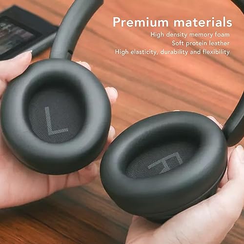 Coussinets de rechange pour Anker Soundcore Space Q45 en cuir noir