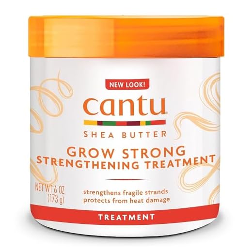 Cantu Grow Strong Strengthening Treatment – Pflegecreme für brüchiges Haar – feuchtigkeitsspendend – Schützt vor Hitzeschäden – mit Shea Butter – beugt Haarbruch vor – sulfatfrei – 173 g