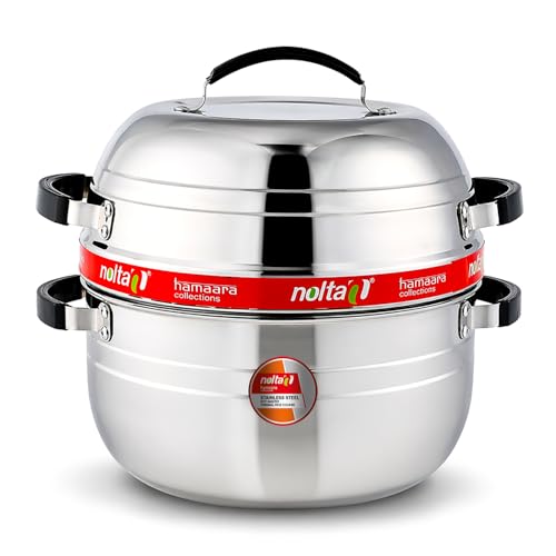Image of Nolta Premium 1.5 KG Thermal Rice Cooker (Large Size) Induction Cookware, ISO Certified, 1yr Replace-Guarantee, Stainless Steel Steamer Choodarapetty + SS Inner Pot