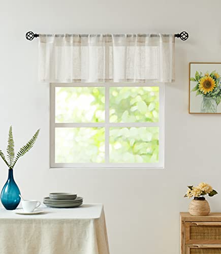 Rideau semi-transparent beige Central Park rayures verticales 54X15 cm - 2