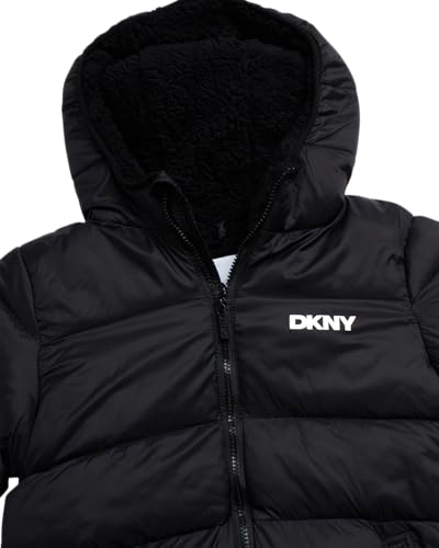 DKNY Boys Winter Jacket - Heavyweight Sherpa Lined Jacket Hooded Puffer Coat with Pockets - Warm Puffer Jacket for Boys3
