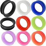 Pair 32mm to 40mm Silicone Double flare flesh tunnels MoDTanOiz