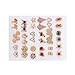 WEISUYUUS 18Pairs Set Gold Silver Studs Earrings Elegant Mixed Styles Heart and Flower Earrings Accessory for Fashion Lovers