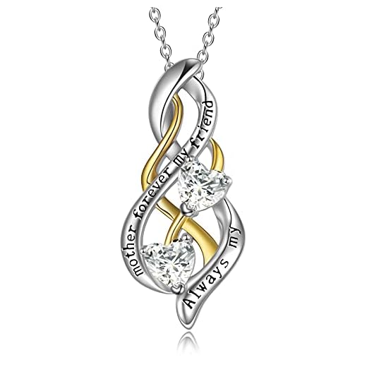 Always My Sister Forever My Friend sterlingsilver oändlighet keltisk knut vänskap hänge halsband smycken gåvor till syster bästa vän, 925 sterlingsilver,