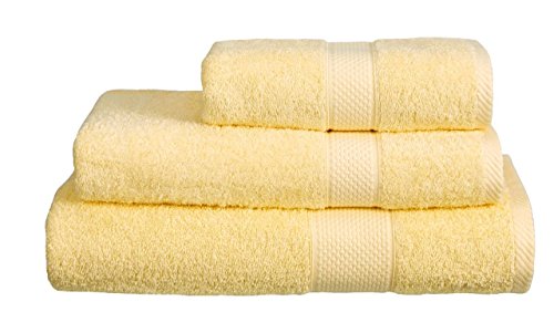 Image of Snugglemore Luxury 500gsm Turkish 100% Cotton Ringspun Towels Pack of 2 Available in Hand, Bath, Bath Sheet, Jumbo Bath Sheet and Bath Mat (Lemon, Hand Towel x 2)