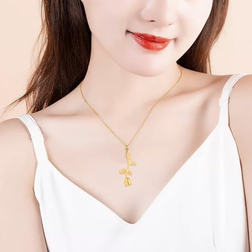 Rose Flower Cremation Jewelry Urn Necklaces for Ashes, Cremation Ash Jewelry Memorial Pendants for Human Pets Ashes3