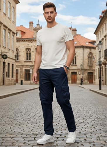 Image of TAGAS Men's Cotton Cargo Pants | Men Cargo Jogger Pant | Slim Fit Track Pants with Side Pockets | Stylish Streetwear Lower for Gym, Casual & Travel