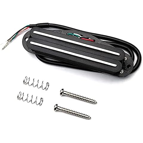 SAPHUE Dual Humbucker Single-Coil-Sized Guitar Humbucker Pickup Fit Fender Strat Squier Tele Electric Guitar (Black) Cover