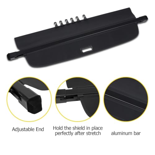 Cache-bagages pour Toyota RAV4 2006-2012 - Couverture de coffre rétractable noir
