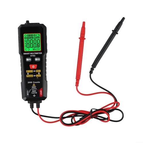 Image of Sawhamale HT93 Digital Multimeter with NCV Detection, Auto-Ranging True RMS Handheld Tester for Electrical Maintenance — CAT III 600V, 2000-Count LCD, LED Work Light