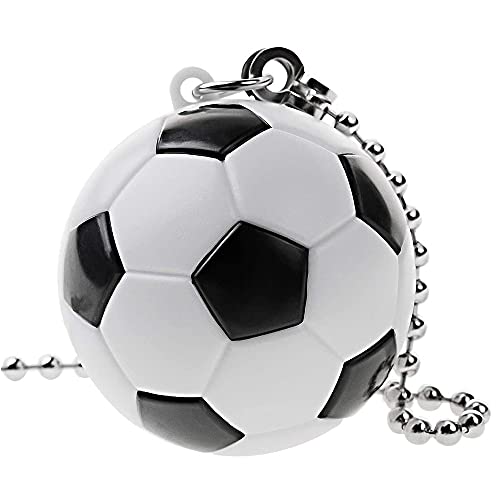 Image of Ceiling Fan Pull Chain 12 inch Pull Chain Extension Fan Chain Extender Ceiling Fan Pulls Ornament with Ball Fan Chain Connector for Lighting Fans, 2 PACK (SOCCER BALL)
