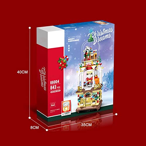 Weihnachtsmann Bausteine Modell,Niedlich Weihnachtsszene Modell Verträumt Weihnachtsszene Kleine Partikel Klemmbausteine… – Bild 4