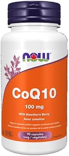 NOW Coq10 with Hawthorn Veg Capsules, 100mg, 90 Count