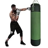 FZYE Canvas gefüllter Boxsack, Boxsäcke hängend, Boxset gefüllt Schwerer Boxsack mit Kette, für Grappling, Kickboxen, Muay Thai, Karate, BJJ, Taekwondo (Größe: 120cm)