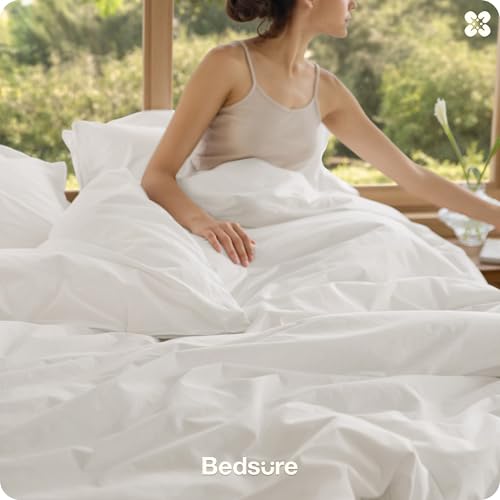 Image of Bedsure PureWoven 100% Cotton Slub Weave Duvet Cover Set, Full Set, 3-PC