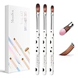 MelodySusie 3Pcs Acrylic Brush Set, Size 8/10/14 Professional Pen for Nail Application, Powder Art Extension and 3D Carving - DIY Home Salon
