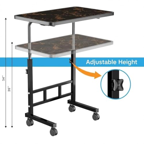 Image of Multi-Purpose Laptop Table, Study Table| Bed Table| Adjustable Height, Portable for Office, Work Form Home | DIY Table, Easy to Assemble, Engineered (GOLDEN)