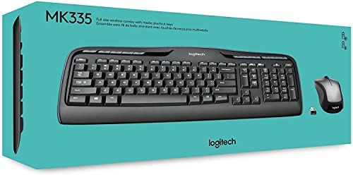 Image of Logitech MK335 Quiet Wireless Keyboard and Mouse Combo - Black /Silver Keyboard and Mouse Combo Wireless, Ambidextrous, Pack of 4
