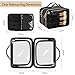 OCHEAL Clear Makeup Bag, Double Layer Cosmetic Bag, Large Capacity Minimalist Cosmetic Case for Women Travel Beauty Essentials, Multiple Compartments Makeup Case Organizer Zipper Pouch -Clear