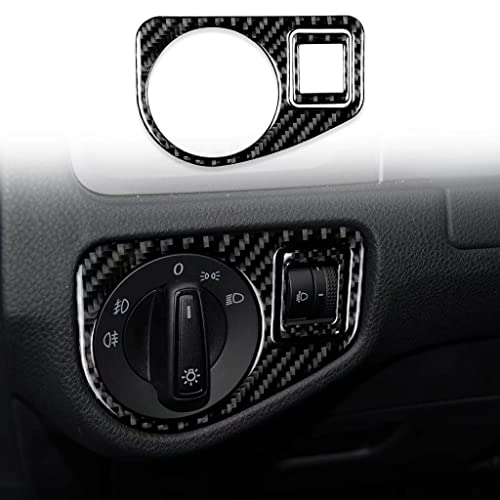 Real Carbon Fiber Car Sticker Interior Headlight Switch Cover Trim For VW Golf 7 GTI R GTE GTD MK7 2013-2017 Accessories(left drive)