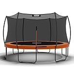 LeJump Outdoor Springless Trampolines ASTM Approved Flora 14 Ft Non-Spring Big Trampoline with Enclosure Net, Backyards Trampoline for Adults and Kids Heavy Weight Limit (14Ft)