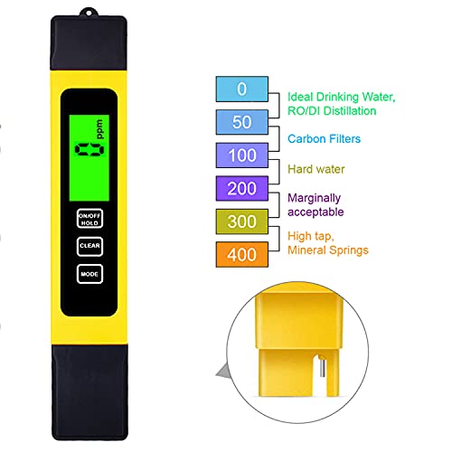 Hofun Tds Meter Digital Water Quality Tester, Tds, Temperature & Conductivity Meter 3 In 1, 0-4999 Ppm, Ec Meter, Digital Water Hardness Testers For Drinking Water, Ppm Meter For Hydroponics Aquarium #TOP3