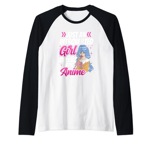 kawaii anime lindo manga japón arte fans kanji flor de cerezo Camiseta Manga Raglan