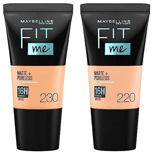 Image of Maybelline New York Fit Me Matte+Poreless Liquid Foundation Medium Coverage For Oily Skin Powder Tube,230 Natural Buff,18Ml,Pack Of 1
