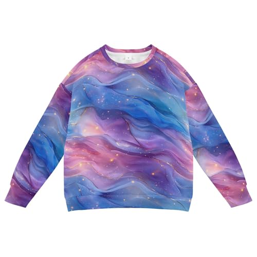 JUNZAN Blue Pink Purple Marble Little Girls Sweatshirt Hoodie Long Sleeve Hoodie for Boys Sports 4T