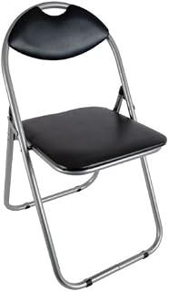Anika Home 60050 Paris Faux Leather Chair | Folds Up For Storage | Comfortable And Durable | Practical and Stylish | Black Colour