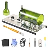 Cortador de vidrio para botellas, 5 ruedas ajustables, cortador de botellas de cristal, dispositivo de bricolaje para botellas redondas y ovales para manualidades