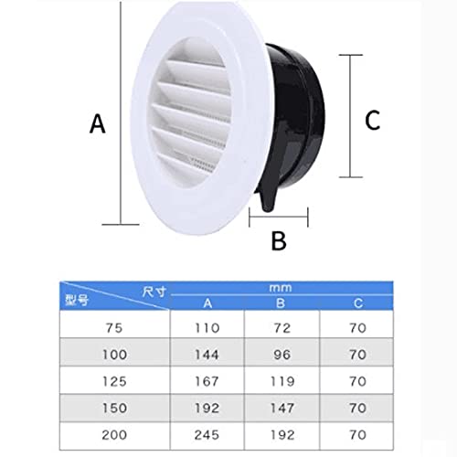 Couvercle de conduit de diffuseur blanc rond anti-refoulement design épuré Riloer