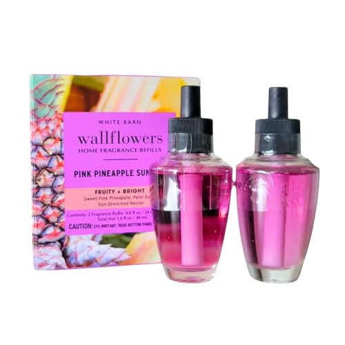 Bath & Body Works PINK PINEAPPLE SUNRISE Wallflowers Home Fragrance Refill – Tropical Fruity Scent – 0.8 fl oz each - 2 pack