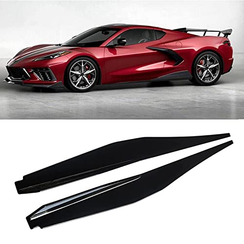 Ninte Side Skirt Fit For 2021 2022 Chevrolet Chevy Corvette C8 5Vm Style Rocker Panel Gloss Black Abs Painted Side Extension Line Protector Rocker Panels Extension Pair #TOP23