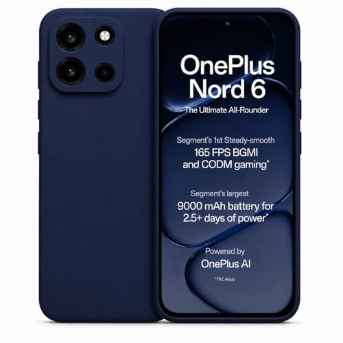 Image of FIRST MART Matte Silicone Back Cover for OnePlus Nord 6 - Blue