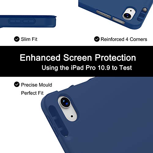Soke Ipad Air 5Th Generation 2022/Air 4Th Generation 2020 Case With Pencil Holder,Support Touch Id/Ipad Pencil Charging Lightweight Smart Cover With Soft Tpu Back For Ipad Air 10.9 Inch(Navy Blue) #TOP2