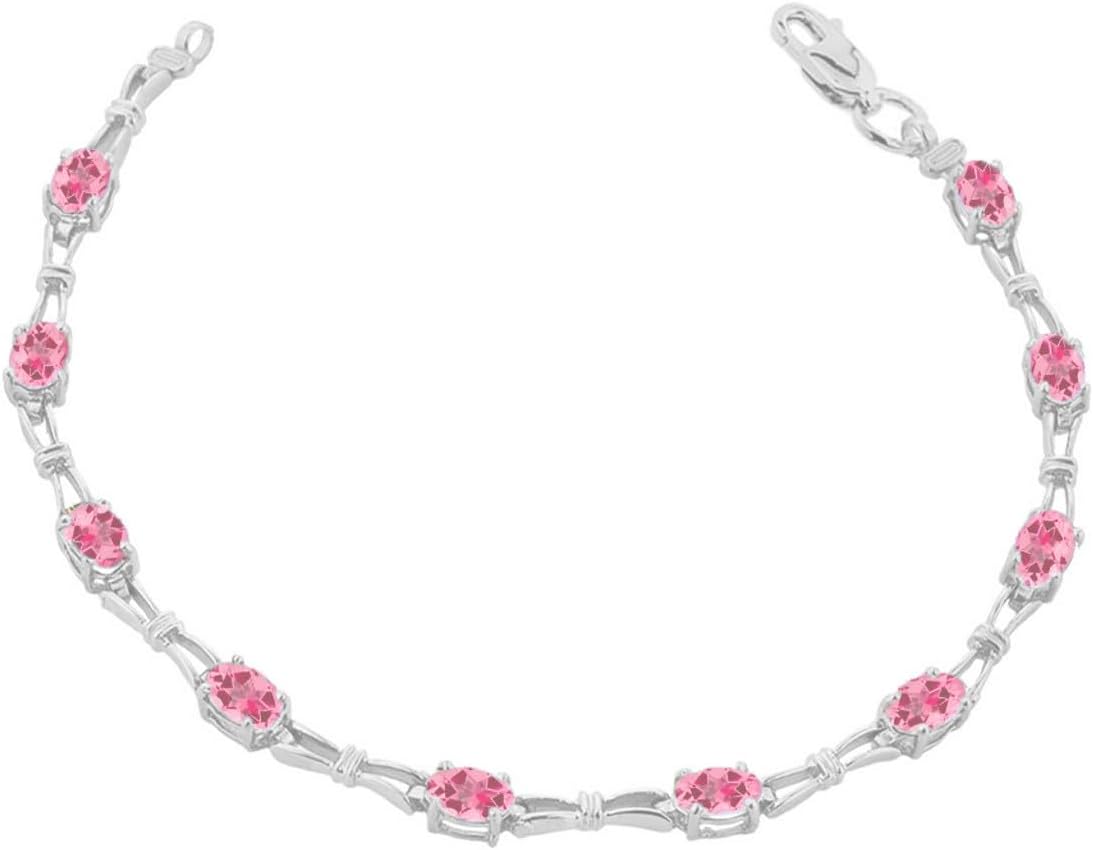 Claddagh Gold Solid Sterling Silver Personalized Birthstone Tennis Bracelet