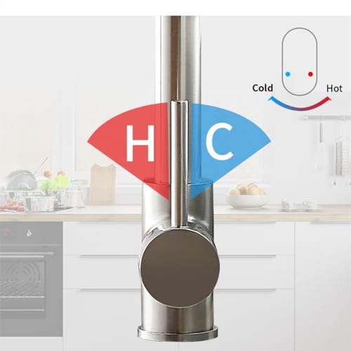 Robinet de cuisine extractible mitigeur noir et or G1/2 pour évier