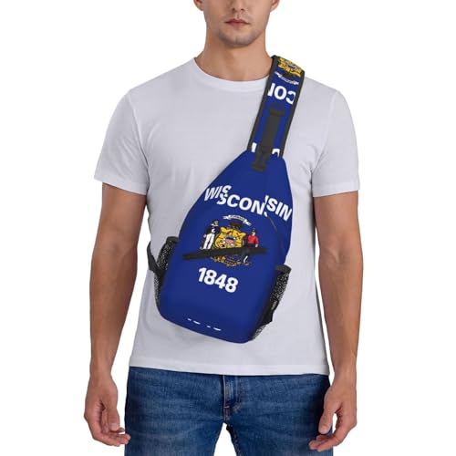 Mochila Urbana Unisex con Estampado de Bandera de Wisconsin miniatura 7