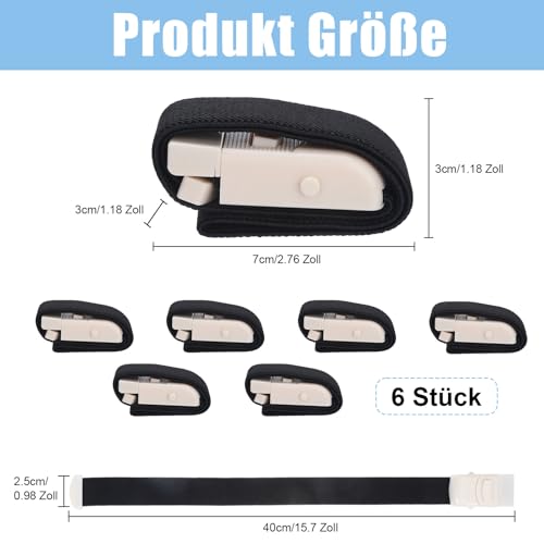 6 Stück Stauschlauch Blutabnahme Set, Schnappbarer Tourniquet, 6 Schwarz Venenstauer Blutabnahme Set zum Üben für die Notfallversorgung im Freien
