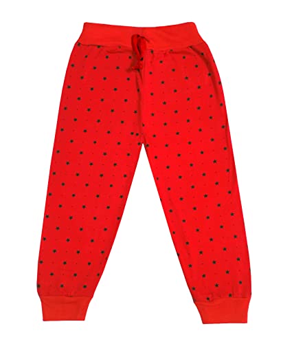 Image of indi weaves Kids Girls Cotton Star Printed Capri [Pack of 4] Pink, RAMA Green, RED, Black