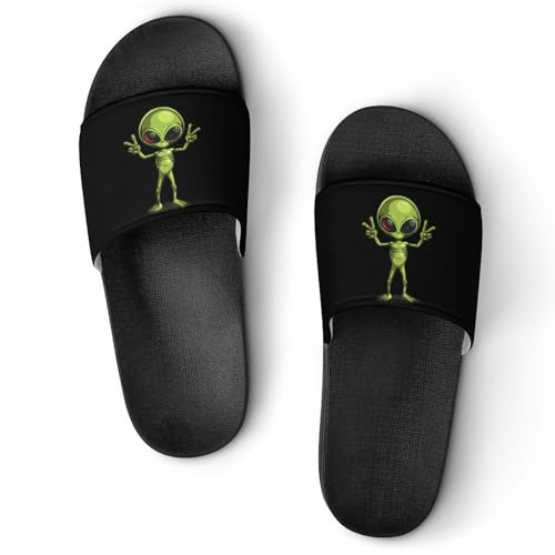 Peace Alien PVC Home Slippers Non-Slip Shower Shoes Casual Bathroom Slippers for Women Men - Main Image